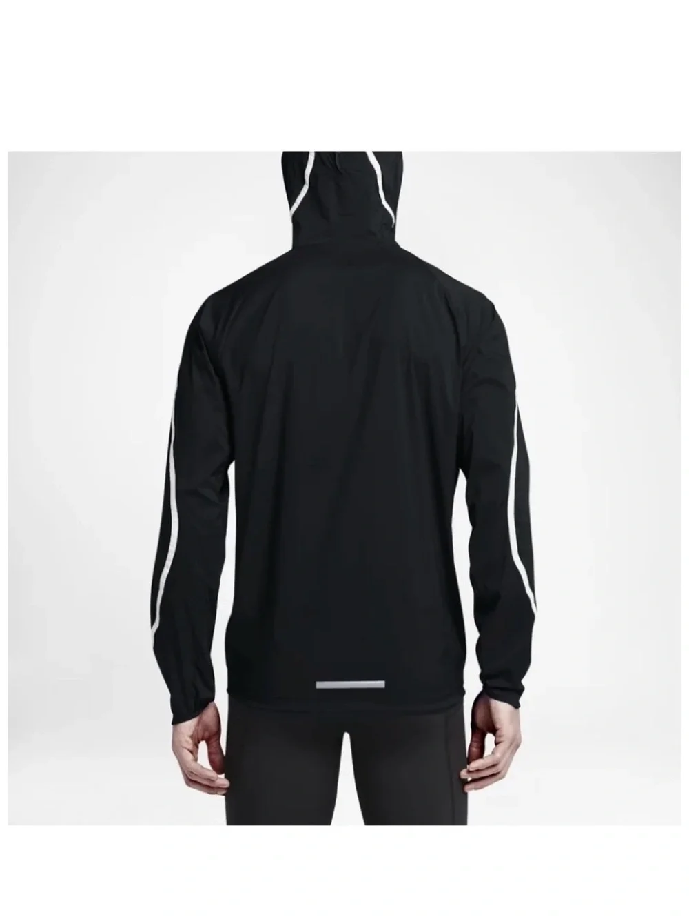 Nike Impossibly Light Hooded Men's Running Jacket Black/White - Picture 8 of 8